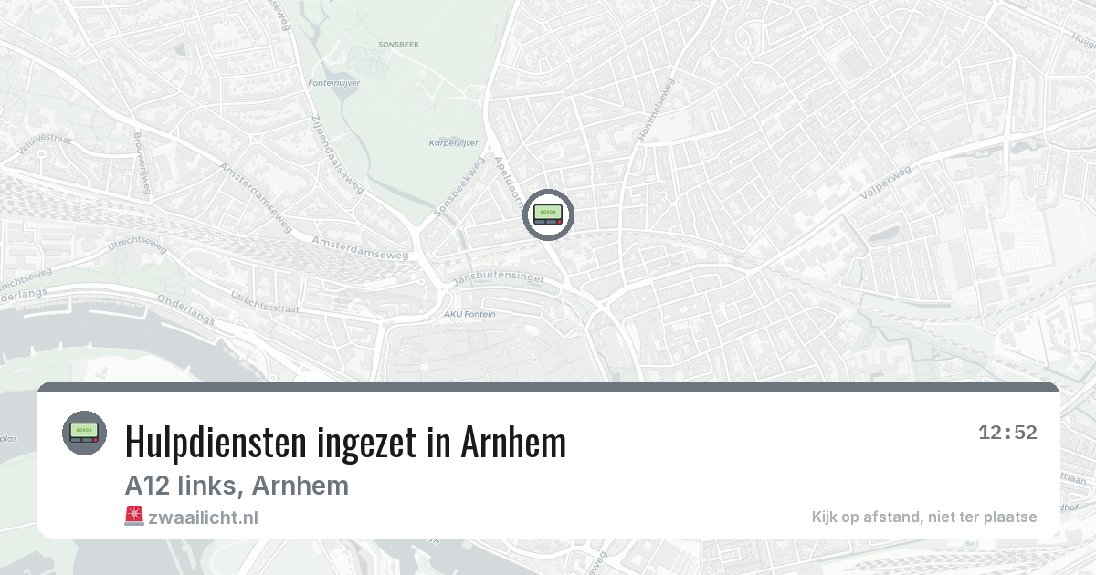 Hulpdiensten ingezet in Arnhem — 8 jun 2026 | 🚨 Zwaailicht.nl