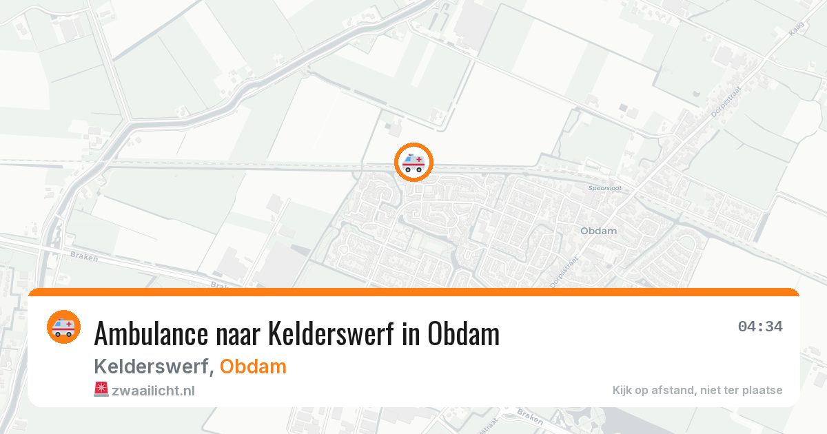 Ambulance naar Kelderswerf in Obdam — 16 mei 2026