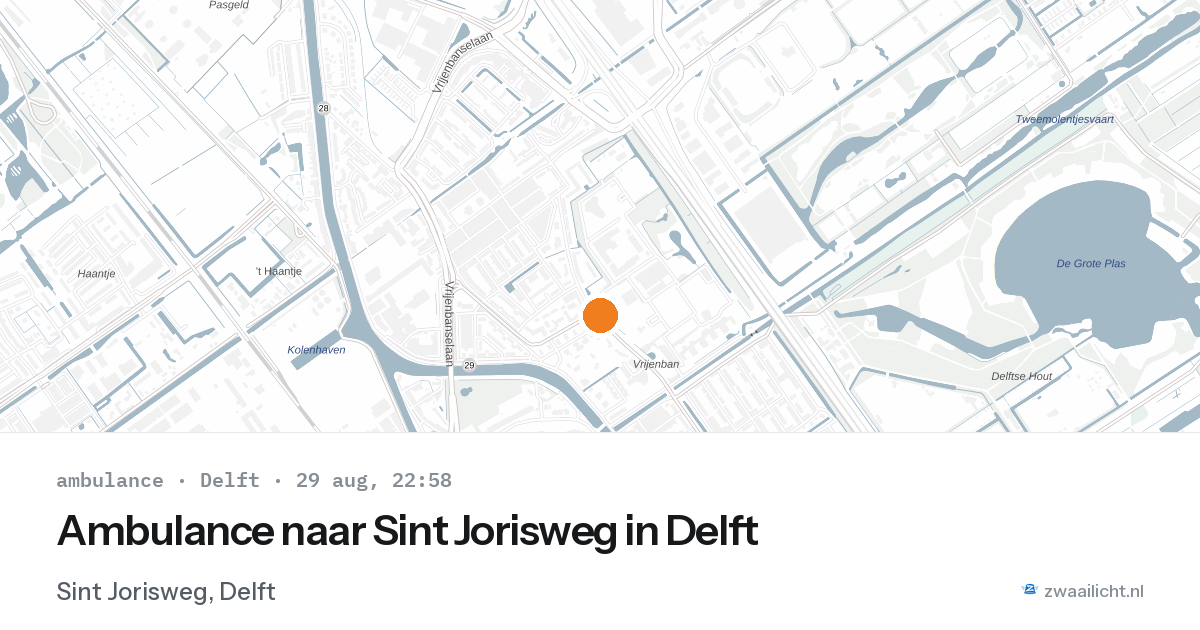 Ambulance naar Sint Jorisweg in Delft — 29 aug 2026