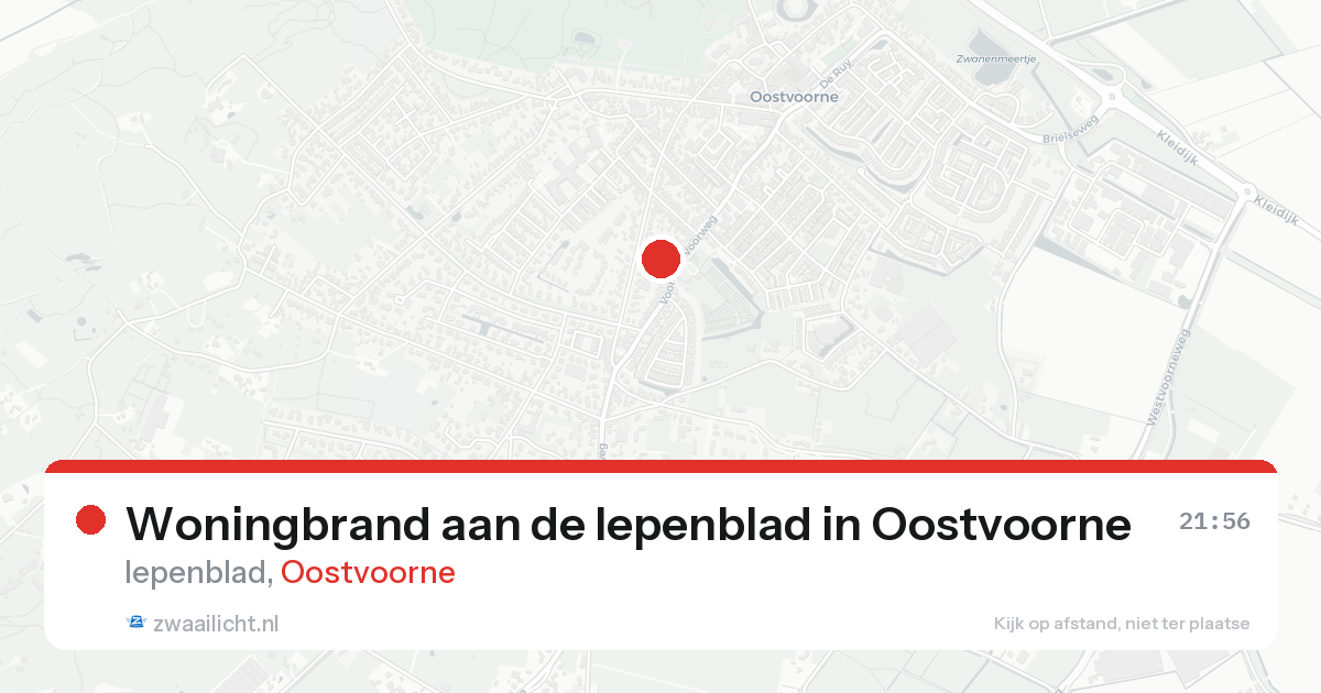 Woningbrand aan de Iepenblad in Oostvoorne — 19 aug 2026