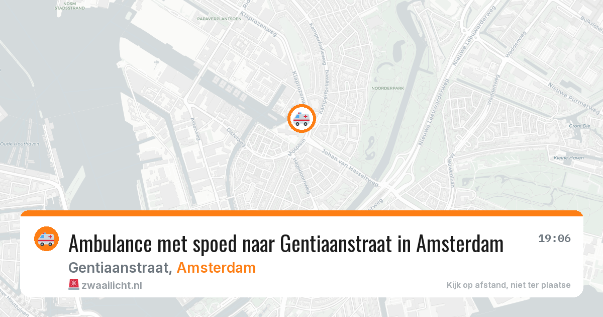 Ambulance met spoed naar Gentiaanstraat in Amsterdam — 22 jul 2026