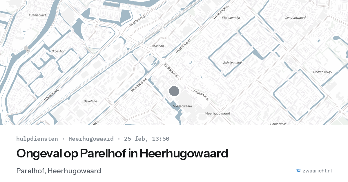 Ongeval op Parelhof in Heerhugowaard — 25 feb 2026