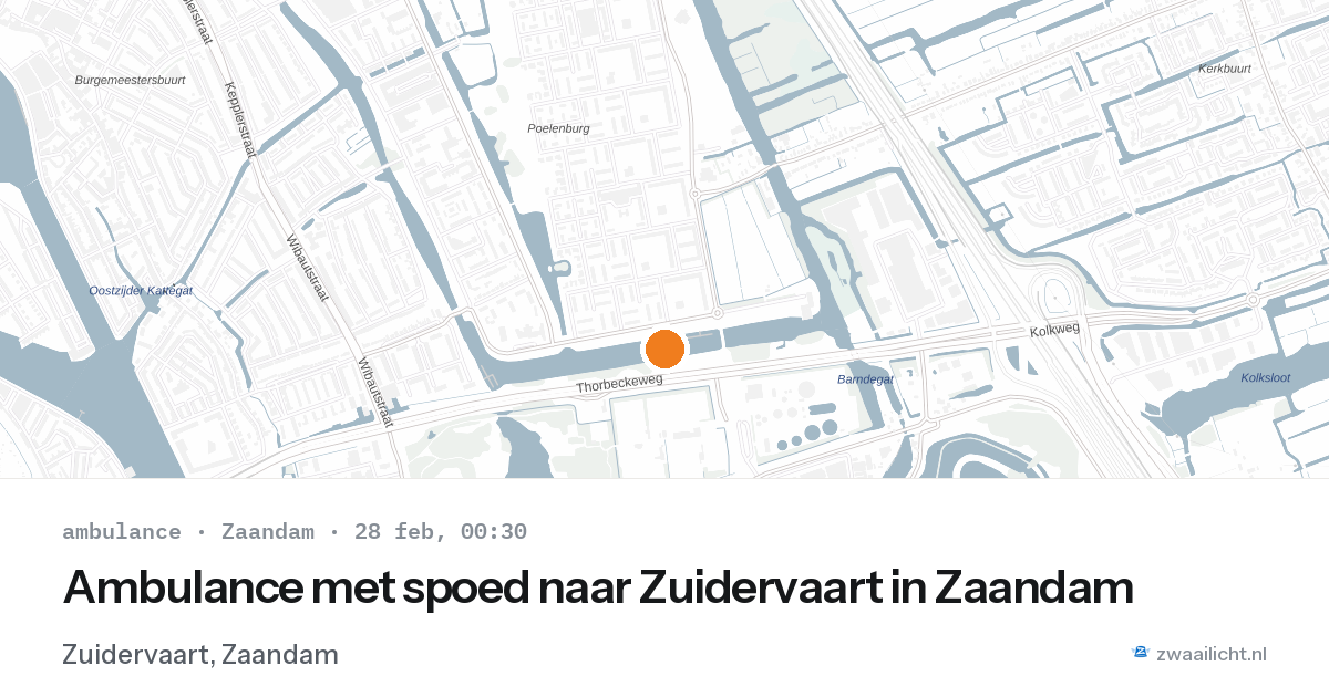 Ambulance met spoed naar Zuidervaart in Zaandam — 27 feb 2026
