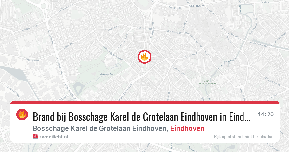 Brand bij Bosschage Karel de Grotelaan Eindhoven in Eindhoven — 4 aug 2026