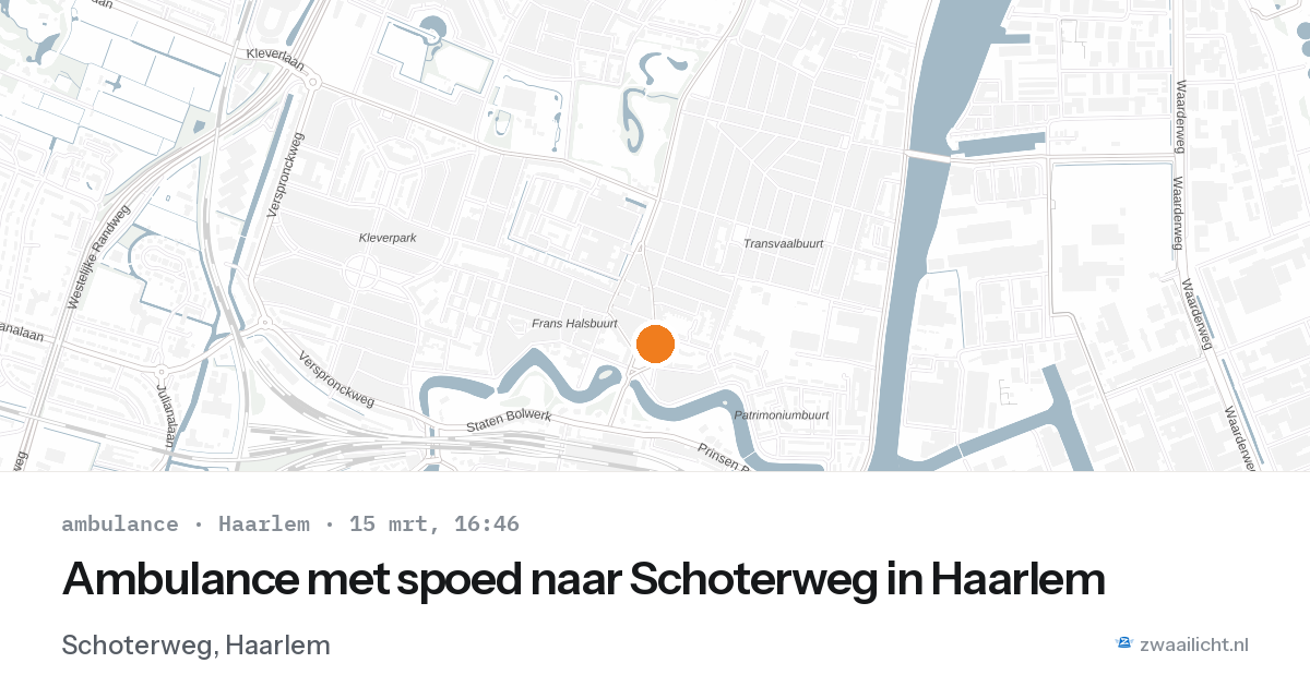 Ambulance met spoed naar Schoterweg in Haarlem — 15 mrt 2026