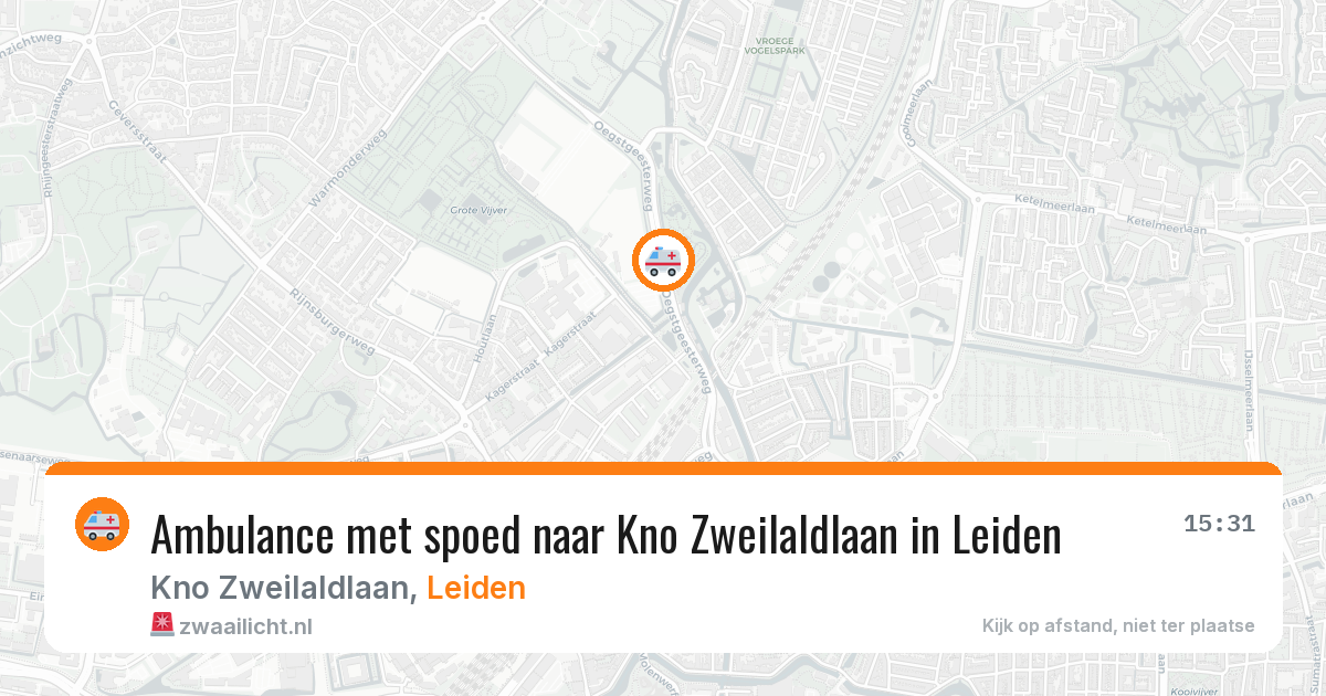 Ambulance met spoed naar Kno Zweilaldlaan in Leiden — 24 jun 2026