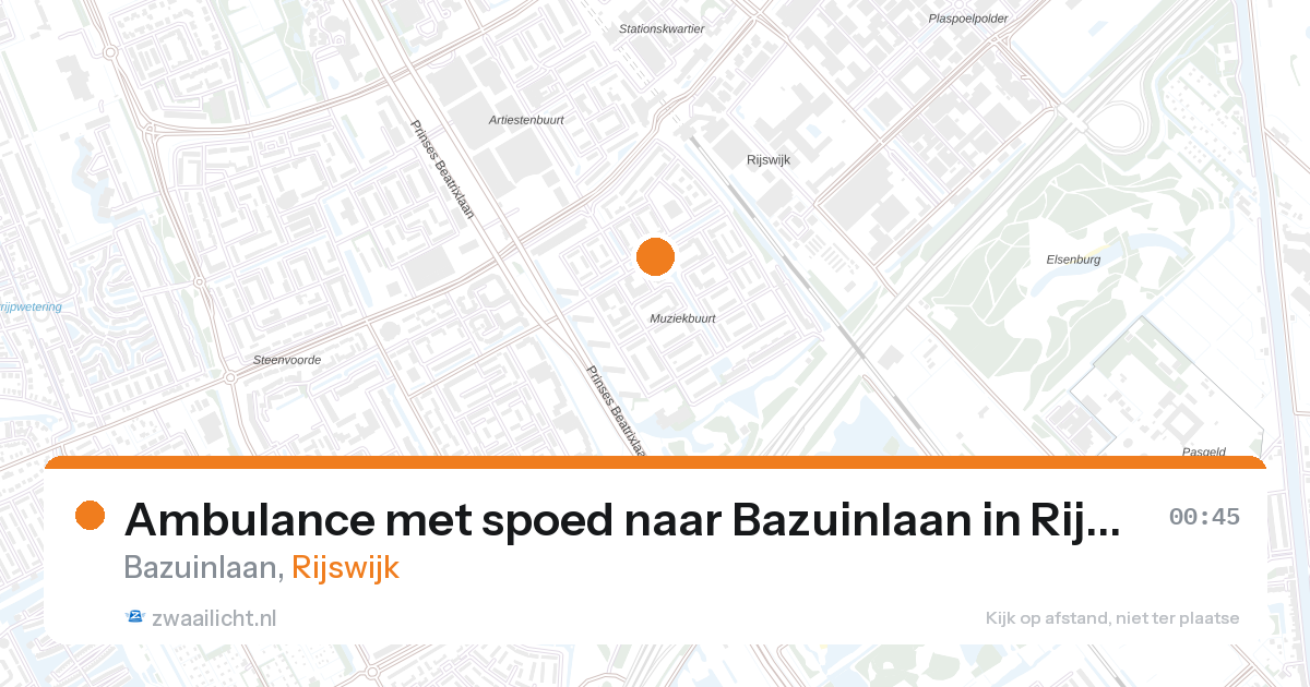Ambulance met spoed naar Bazuinlaan in Rijswijk — 26 aug 2026