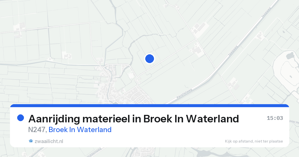 Aanrijding materieel in Broek In Waterland — 22 aug 2026