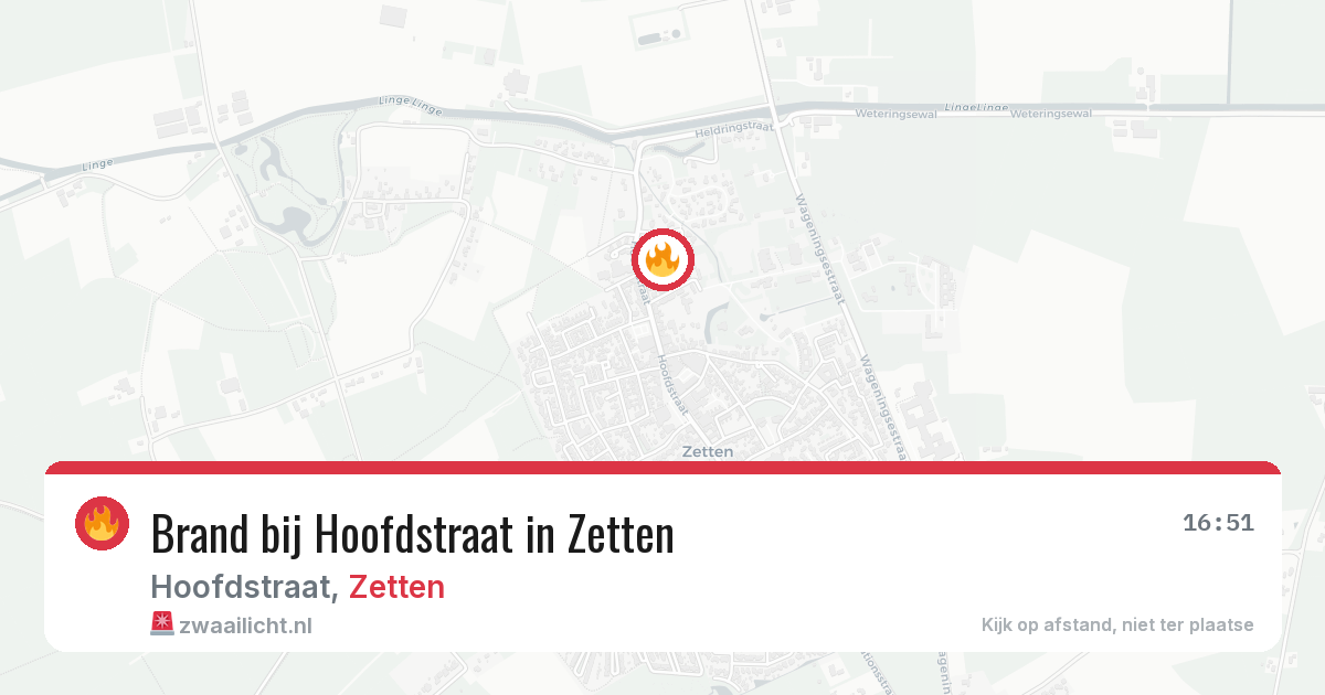 Brand bij Hoofdstraat in Zetten — 26 jun 2026