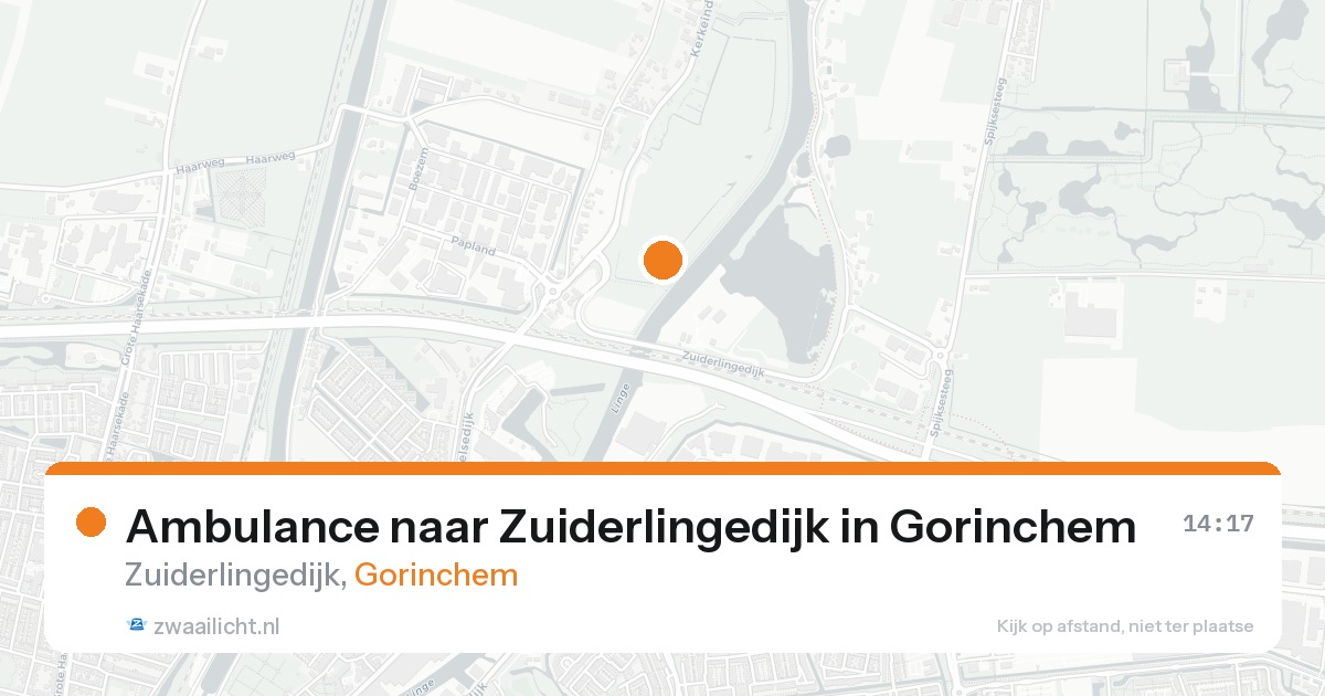 Ambulance naar Zuiderlingedijk in Gorinchem — 23 aug 2026