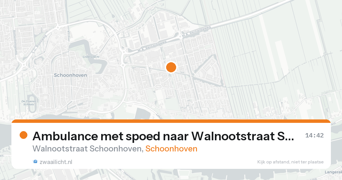 Ambulance met spoed naar Walnootstraat Schoonhoven in Schoonhoven — 18 aug 2026