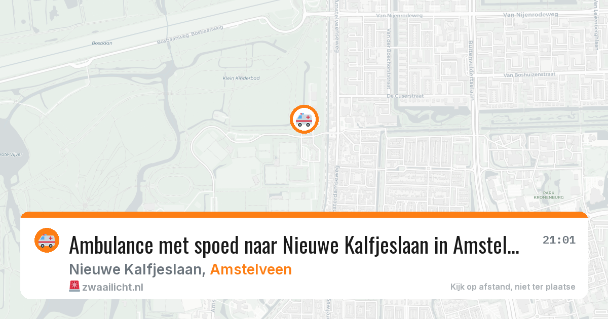 Ambulance met spoed naar Nieuwe Kalfjeslaan in Amstelveen — 14 jun 2026
