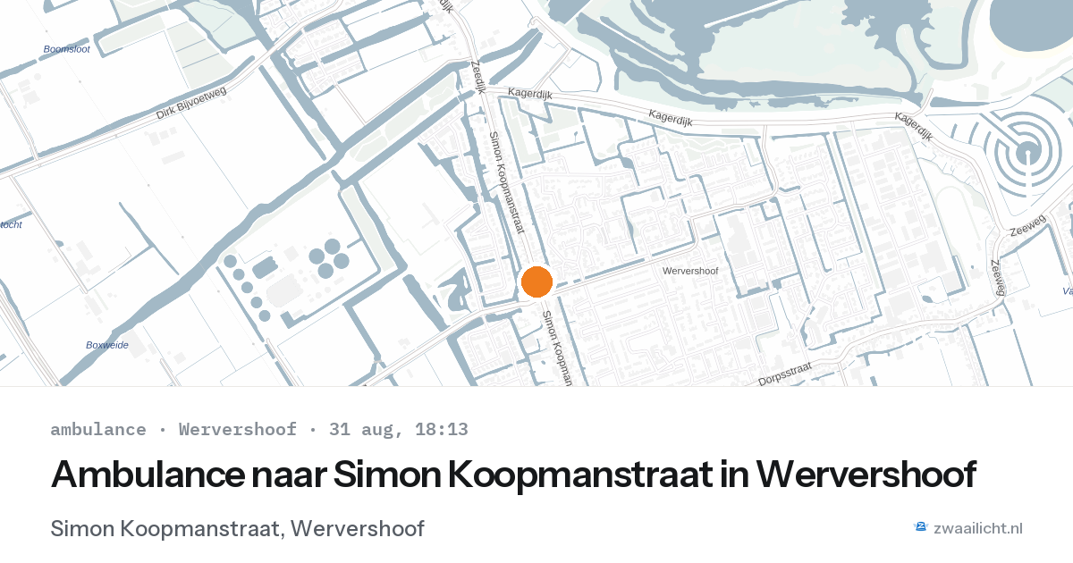 Ambulance naar Simon Koopmanstraat in Wervershoof — 31 aug 2026