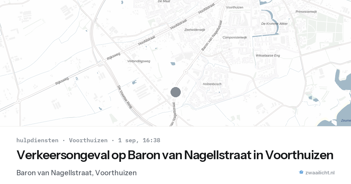 Verkeersongeval op Baron van Nagellstraat in Voorthuizen — 1 sep 2026