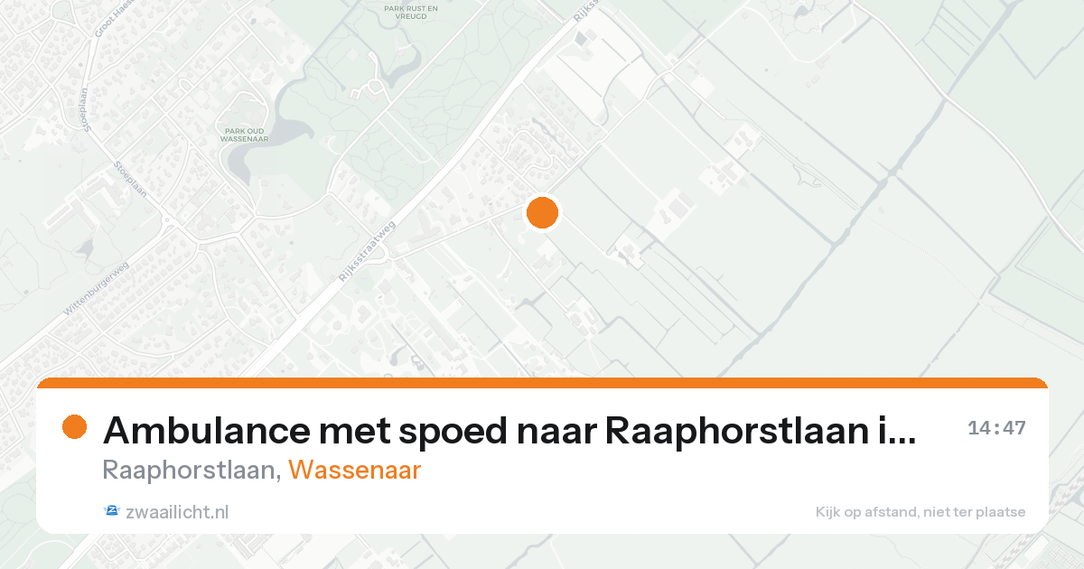 Ambulance met spoed naar Raaphorstlaan in Wassenaar — 24 aug 2026