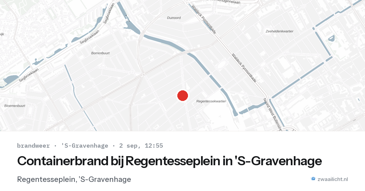 Containerbrand bij Regentesseplein in 'S-Gravenhage — 2 sep 2026