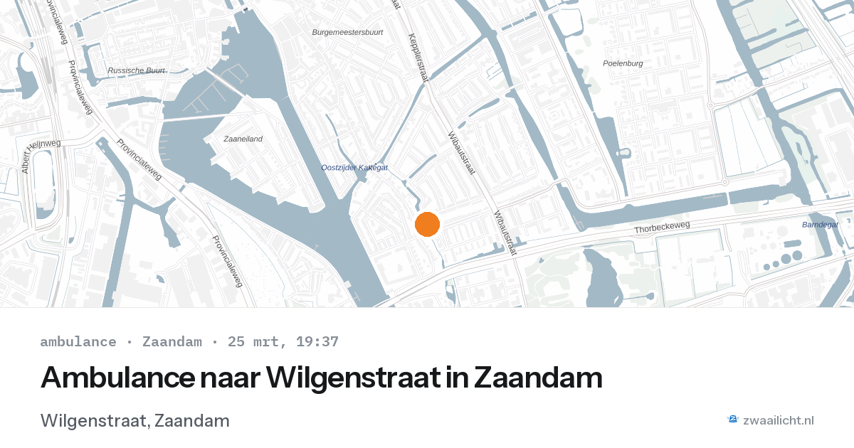 Ambulance naar Wilgenstraat in Zaandam — 25 mrt 2026