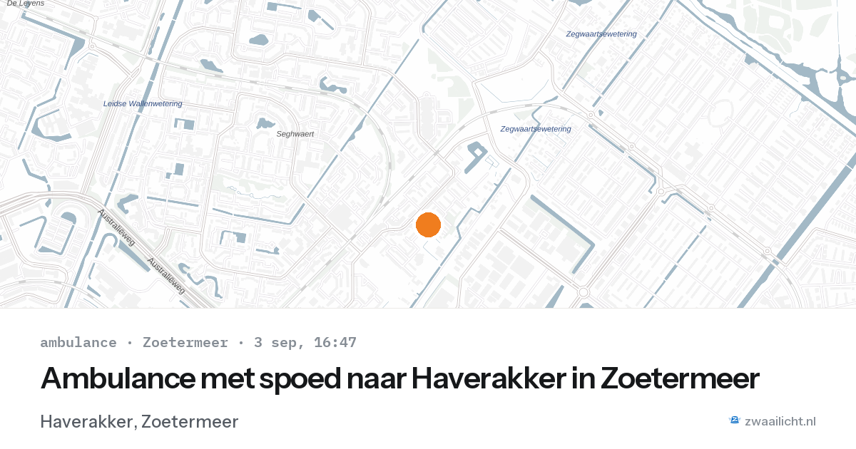 Ambulance met spoed naar Haverakker in Zoetermeer — 3 sep 2026