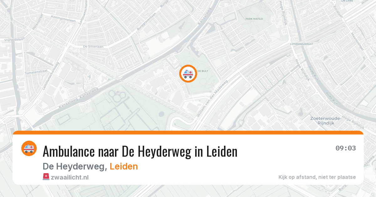 Ambulance naar De Heyderweg in Leiden — 22 jun 2026