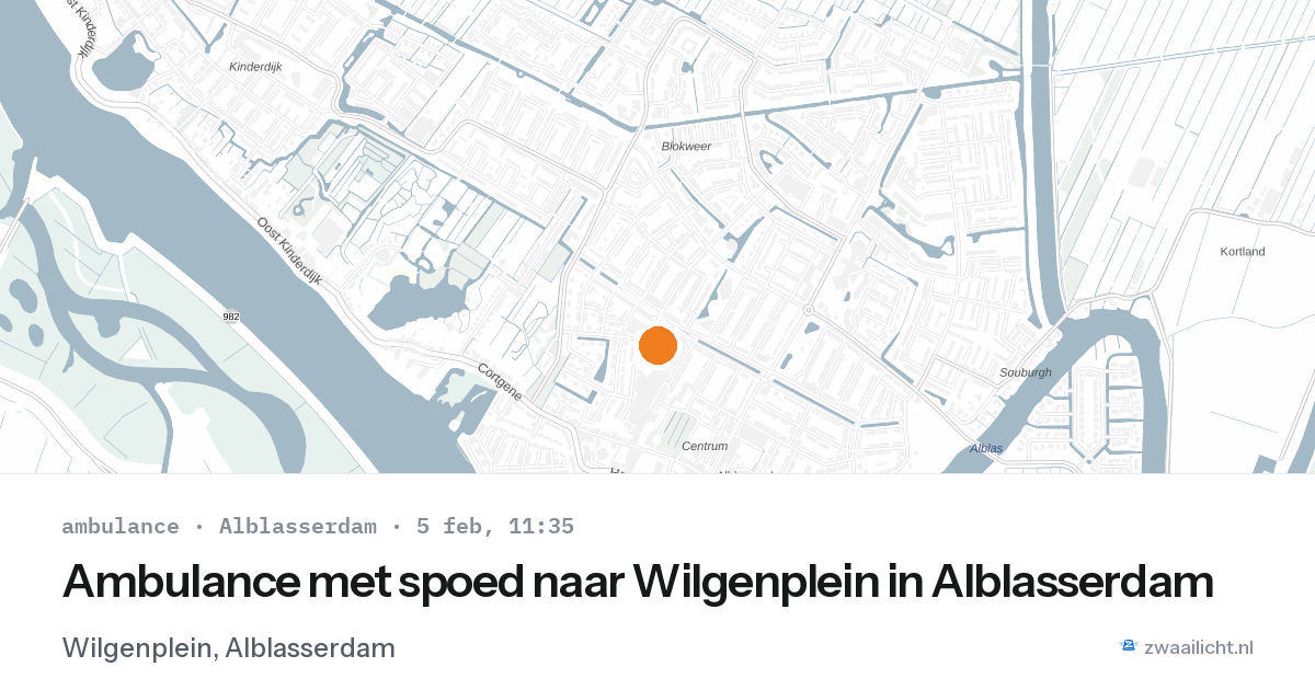 Ambulance met spoed naar Wilgenplein in Alblasserdam — 5 feb 2026