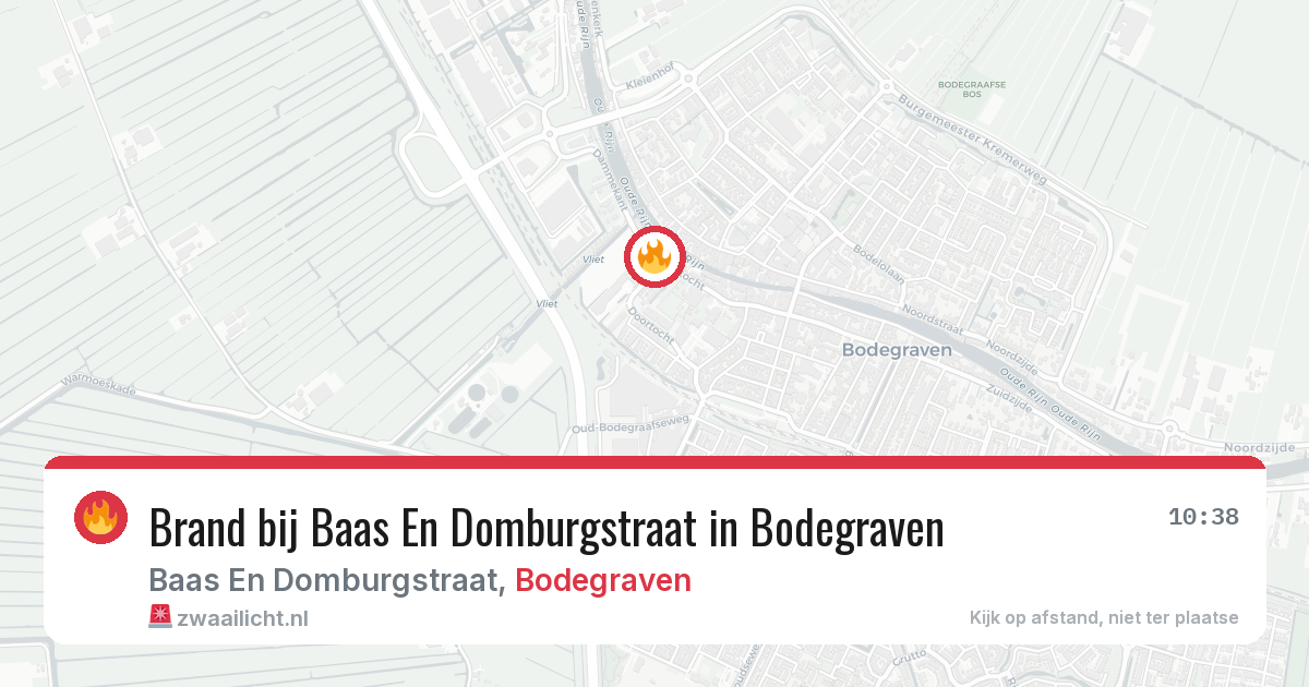 Brand bij Baas En Domburgstraat in Bodegraven — 29 jun 2026