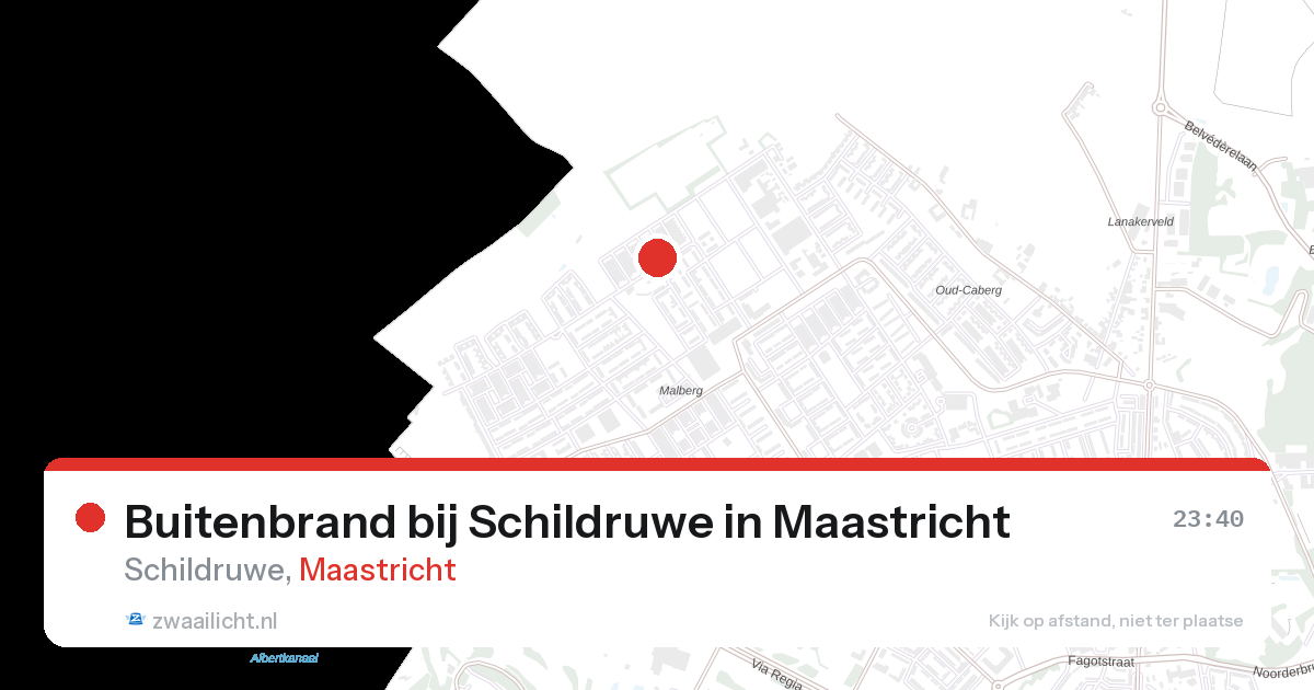 Buitenbrand bij Schildruwe in Maastricht — 12 aug 2026