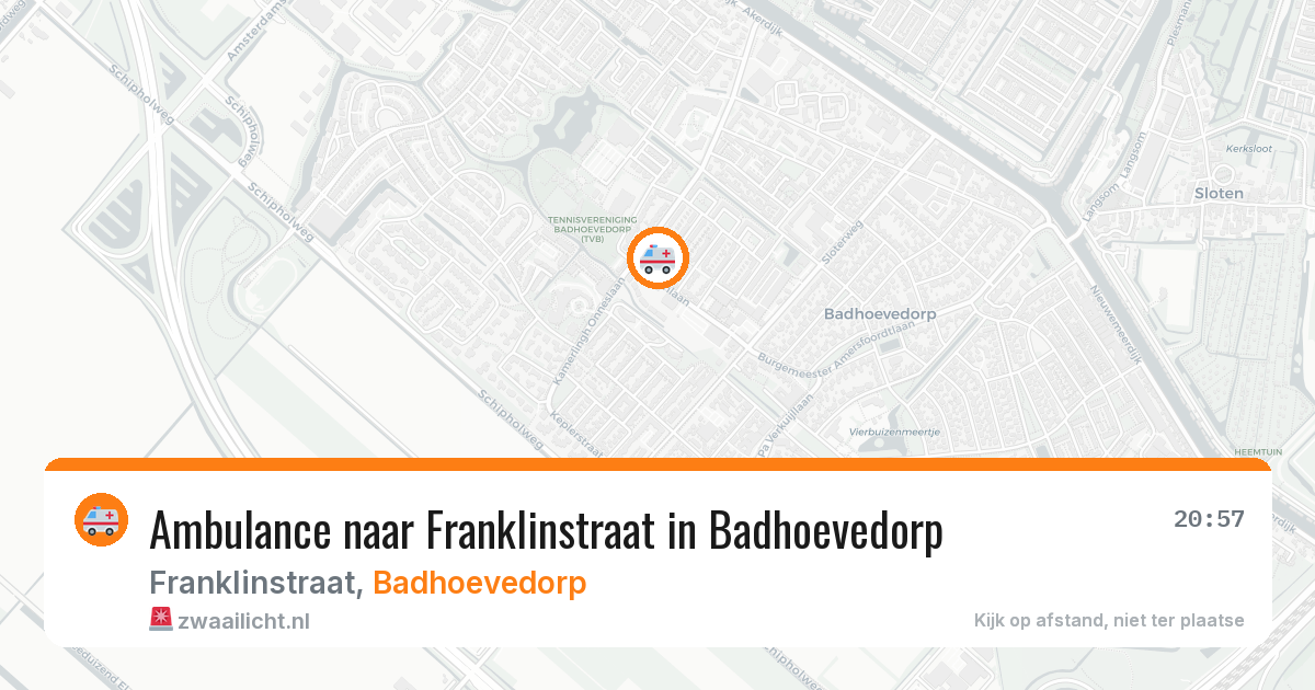 Ambulance naar Franklinstraat in Badhoevedorp — 31 jul 2026