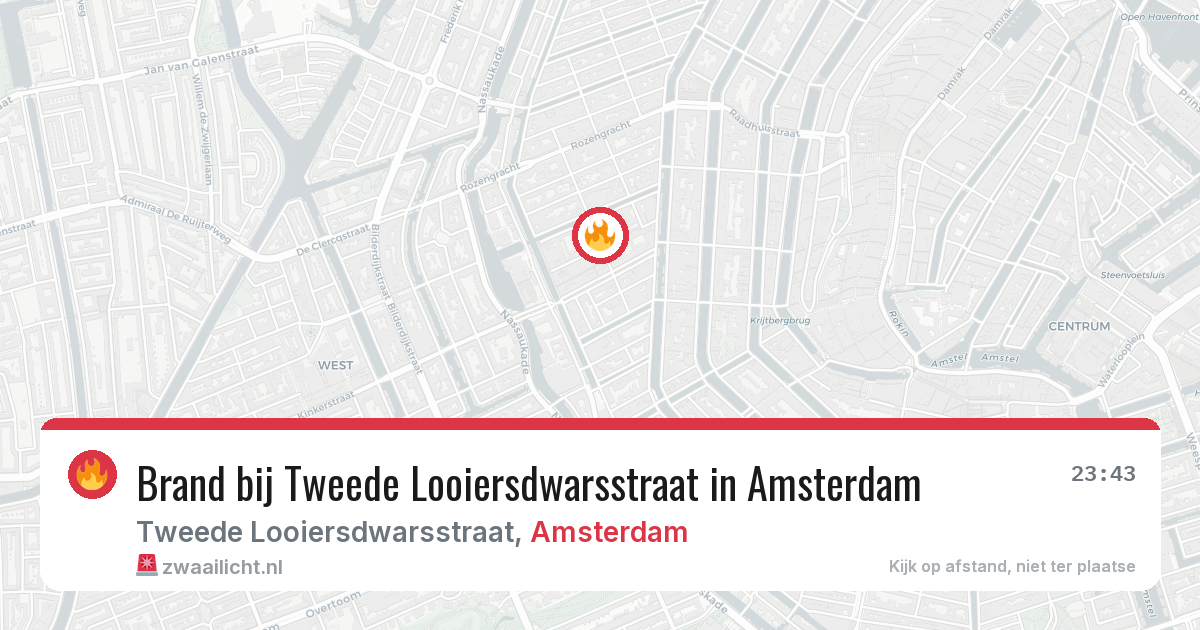 Brand bij Tweede Looiersdwarsstraat in Amsterdam — 1 jun 2026