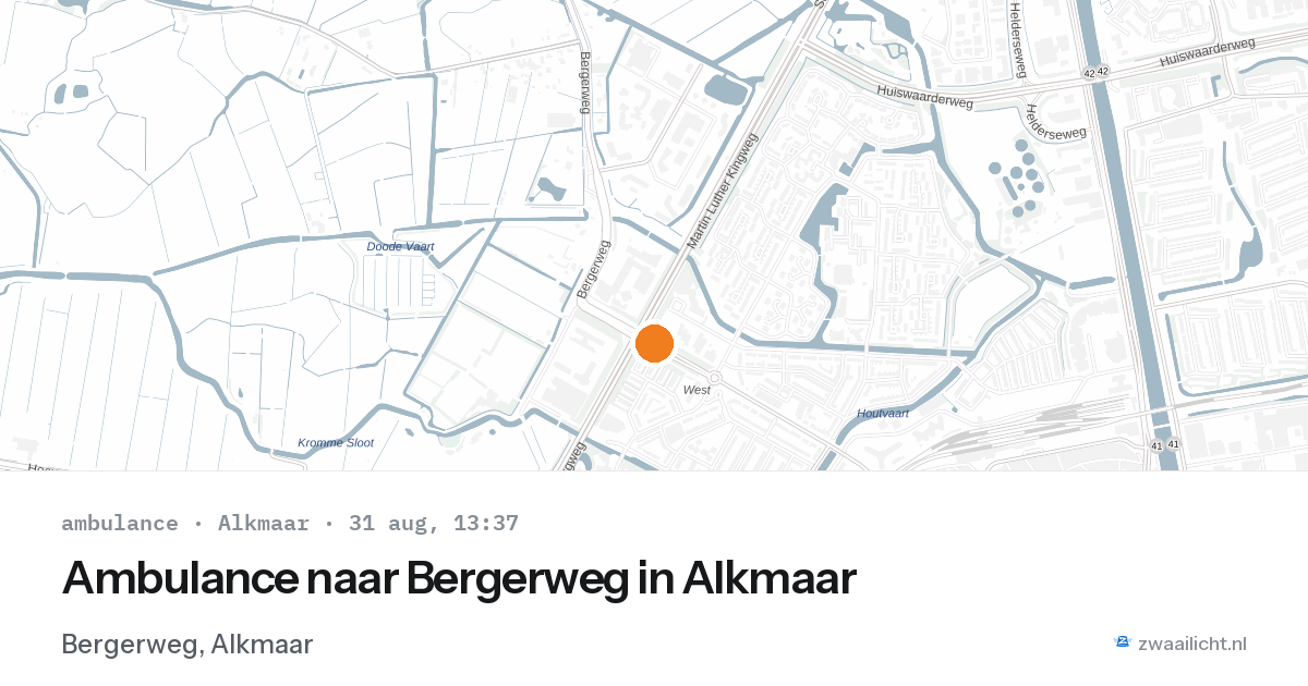 Ambulance naar Bergerweg in Alkmaar — 31 aug 2026