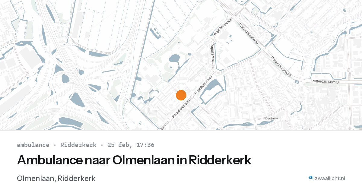 Ambulance naar Olmenlaan in Ridderkerk — 25 feb 2026