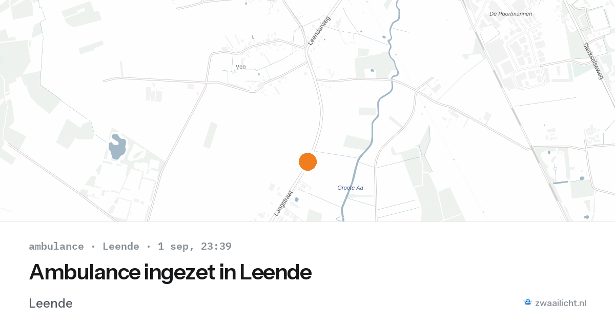 Ambulance ingezet in Leende — 1 sep 2026