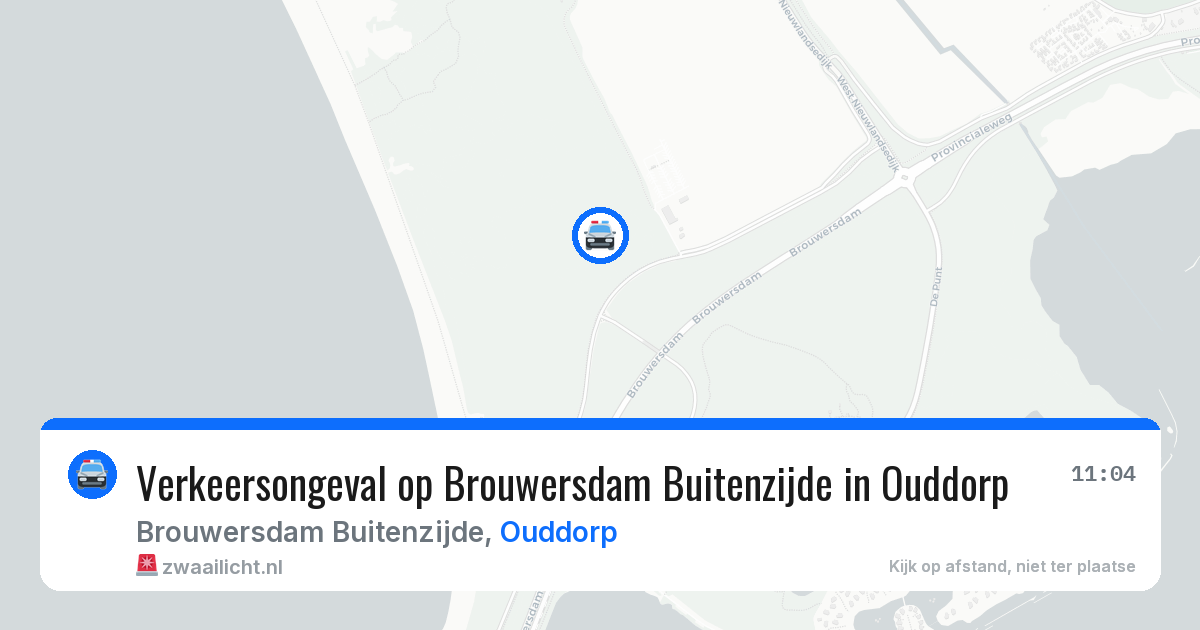 Verkeersongeval op Brouwersdam Buitenzijde in Ouddorp — 25 jun 2026