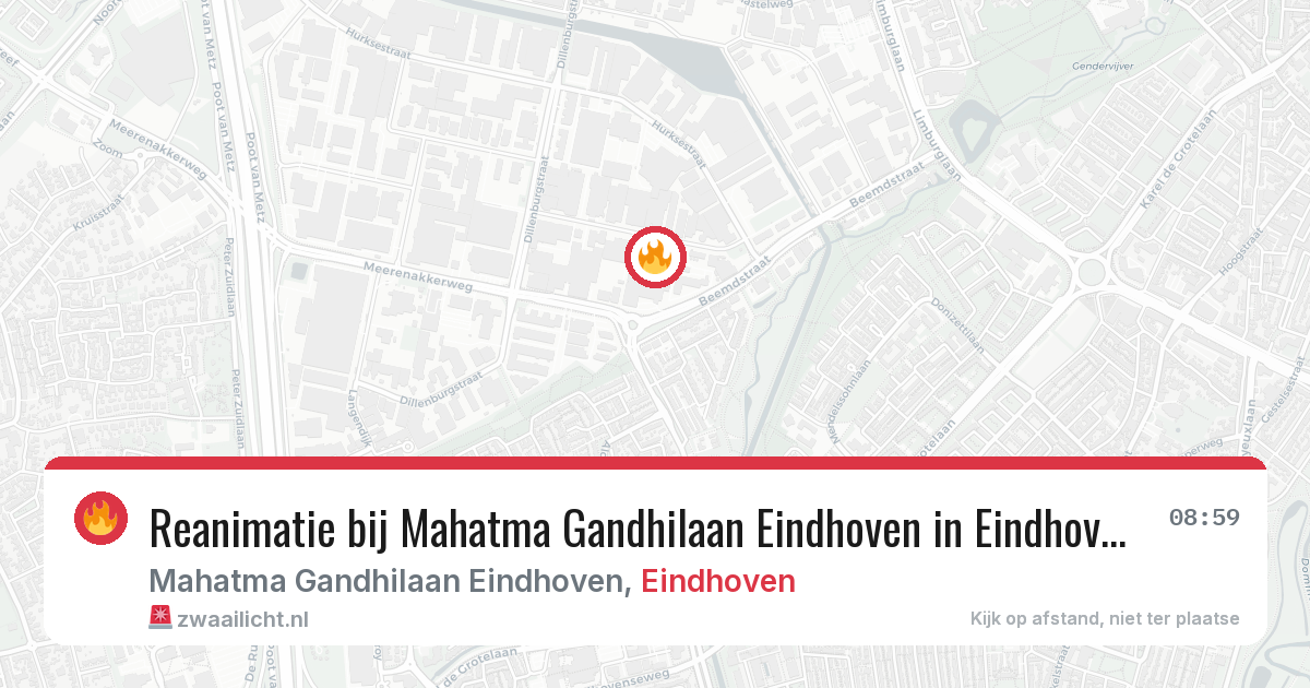 Reanimatie bij Mahatma Gandhilaan Eindhoven in Eindhoven — 16 jul 2026