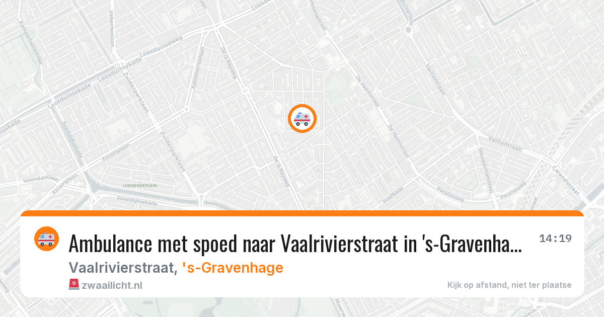 Ambulance met spoed naar Vaalrivierstraat in 's-Gravenhage — 16 mei 2026