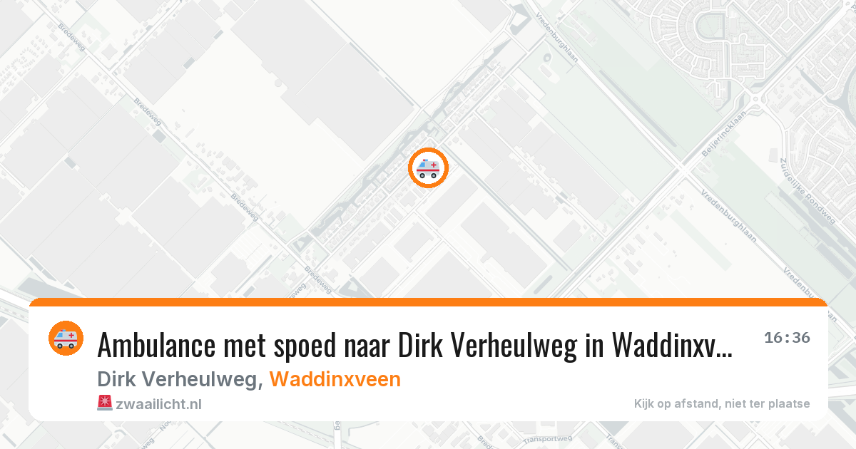 Ambulance met spoed naar Dirk Verheulweg in Waddinxveen — 22 jul 2026