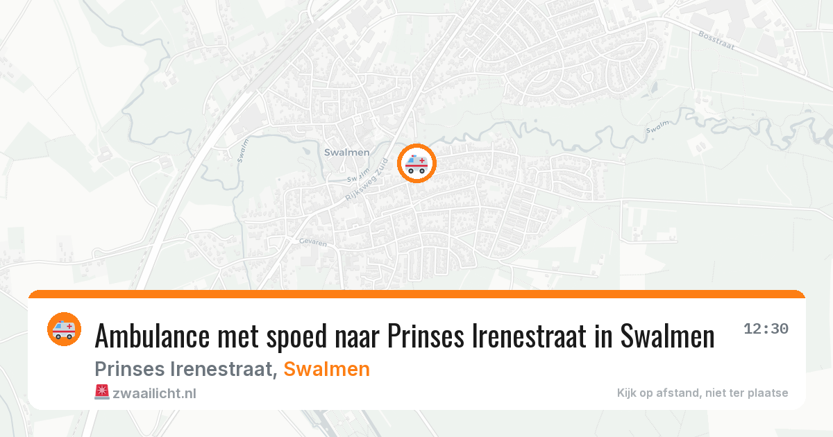 Ambulance met spoed naar Prinses Irenestraat in Swalmen — 20 jun 2026
