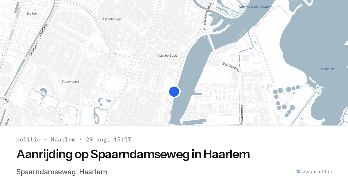 Aanrijding op Spaarndamseweg in Haarlem — 29 aug 2026