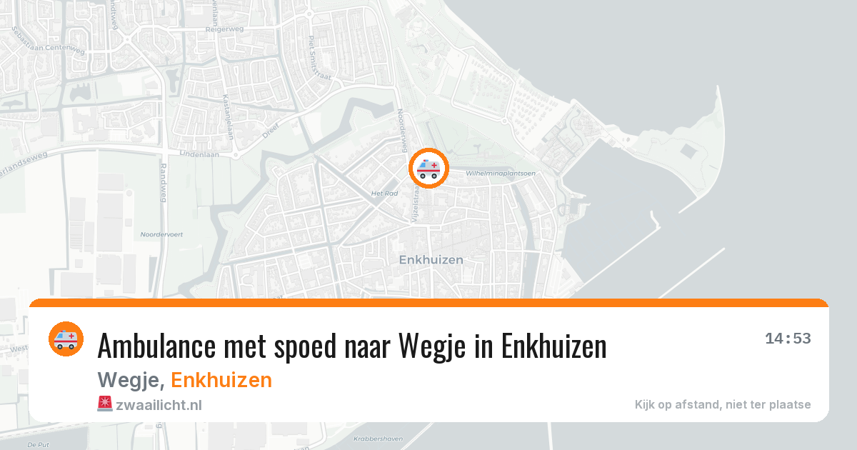 Ambulance met spoed naar Wegje in Enkhuizen — 7 aug 2026