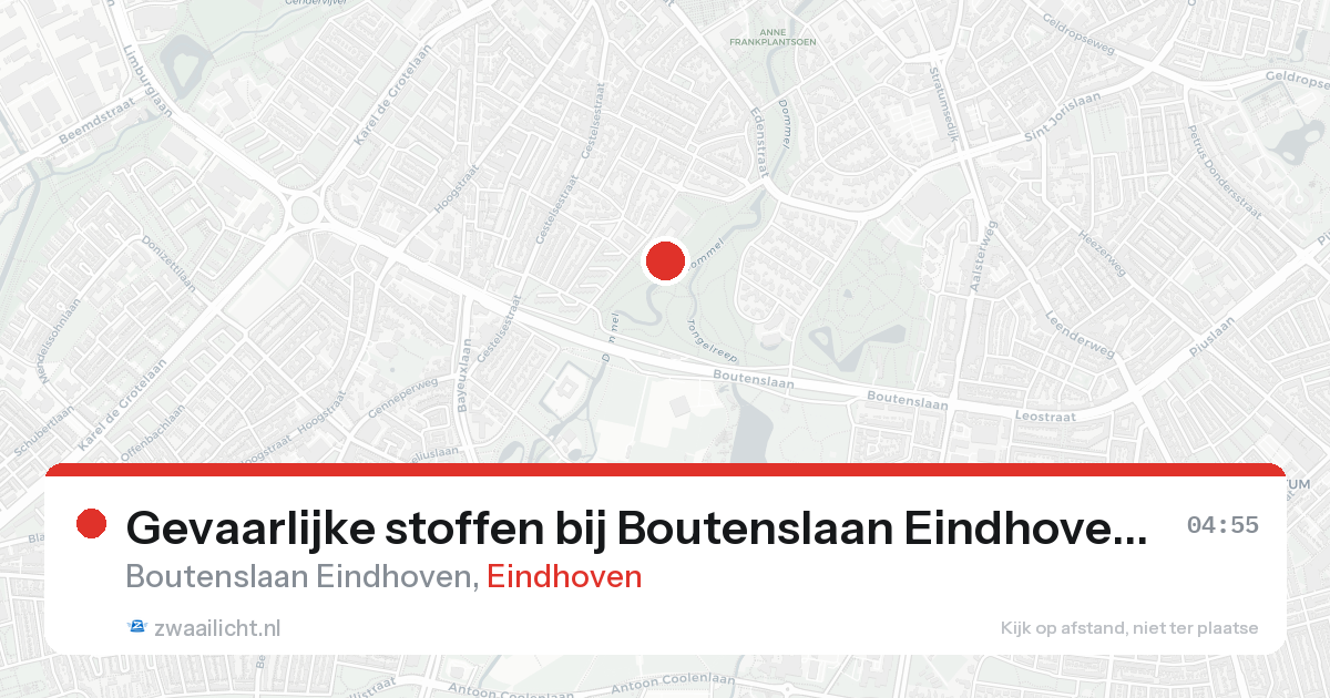 Gevaarlijke stoffen bij Boutenslaan Eindhoven in Eindhoven — 24 aug 2026