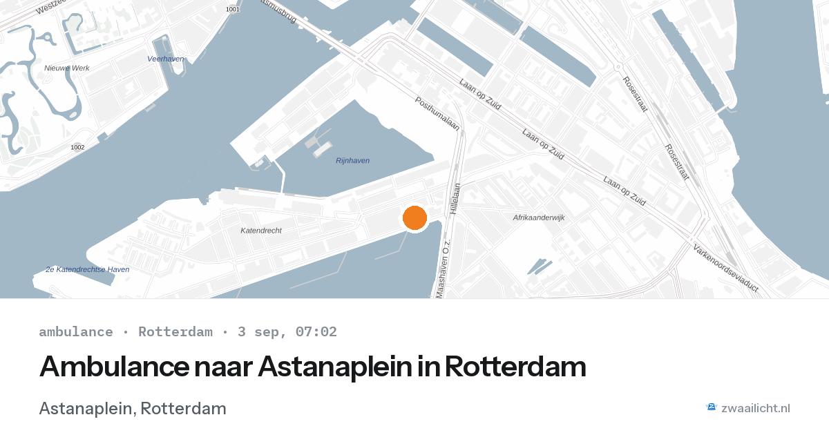Ambulance naar Astanaplein in Rotterdam — 3 sep 2026