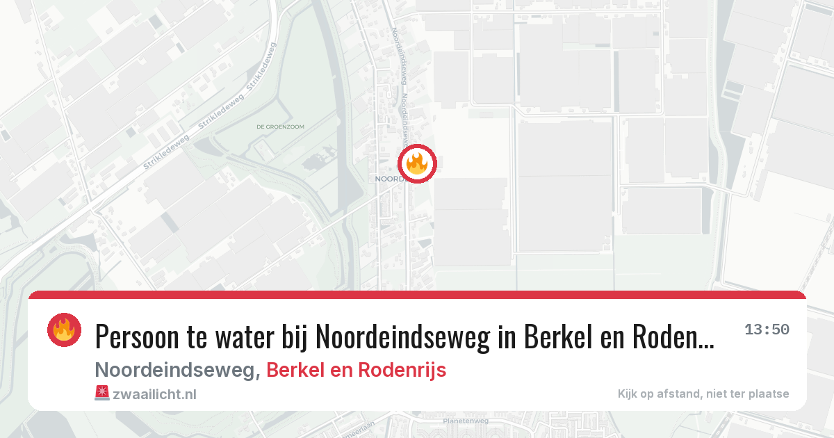 Persoon te water bij Noordeindseweg in Berkel en Rodenrijs — 14 mei 2026