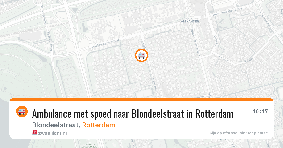 Ambulance met spoed naar Blondeelstraat in Rotterdam — 2 jun 2026