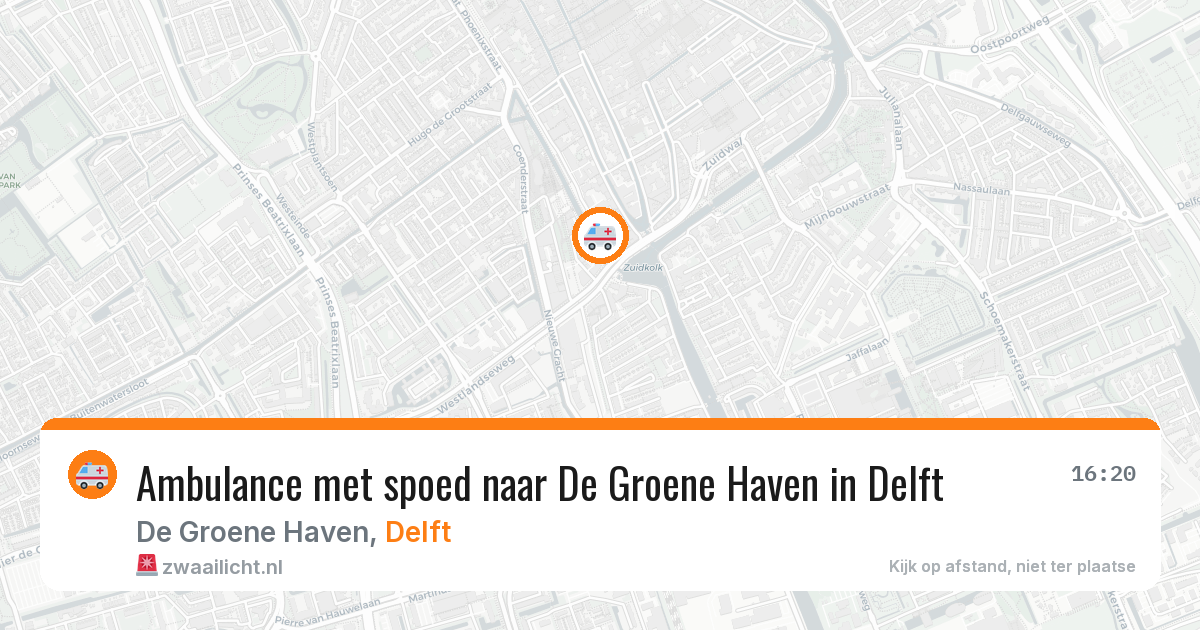 Ambulance met spoed naar De Groene Haven in Delft — 26 mei 2026