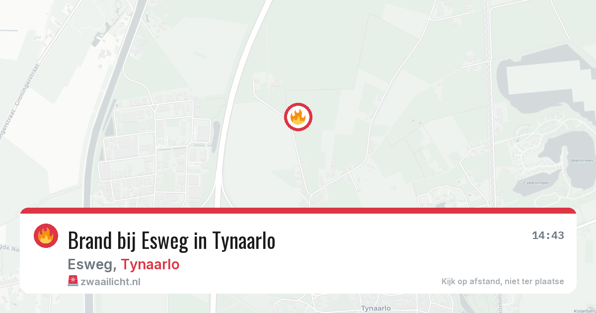 Brand bij Esweg in Tynaarlo — 9 jul 2026