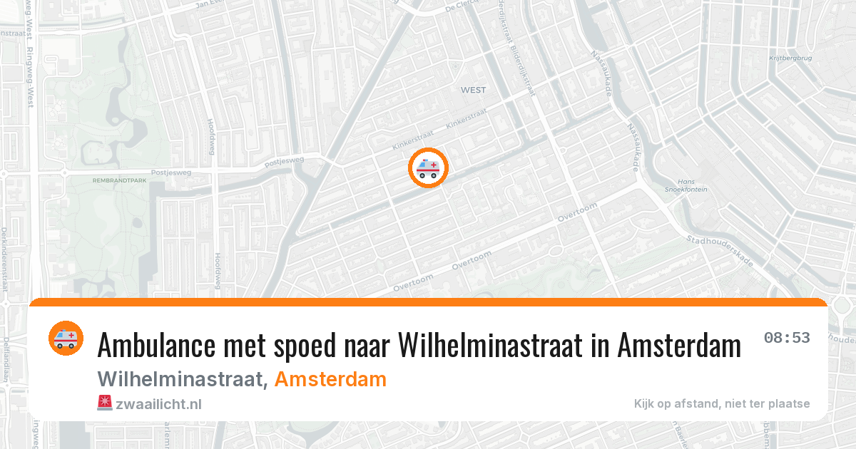 Ambulance met spoed naar Wilhelminastraat in Amsterdam — 21 jun 2026