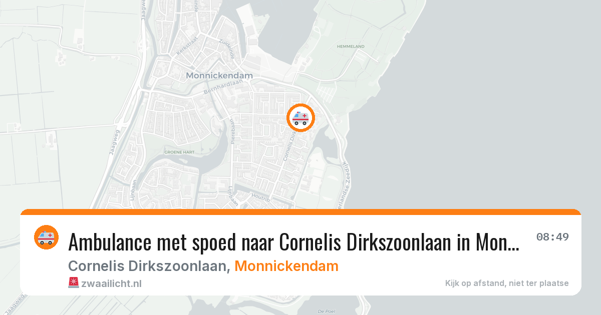 Ambulance met spoed naar Cornelis Dirkszoonlaan in Monnickendam — 1 mei 2026