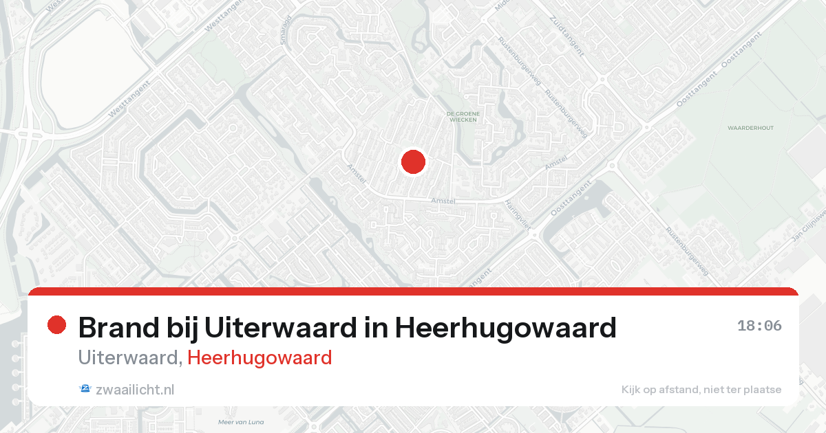 Brand bij Uiterwaard in Heerhugowaard — 28 mei 2026