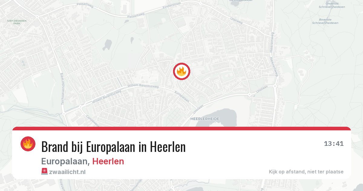 Brand bij Europalaan in Heerlen — 22 mrt 2026