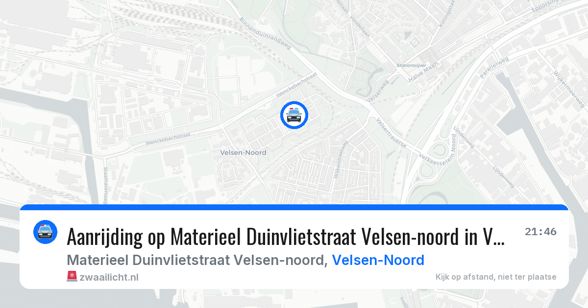 Aanrijding op Materieel Duinvlietstraat Velsen-noord in Velsen-Noord — 2 jul 2026