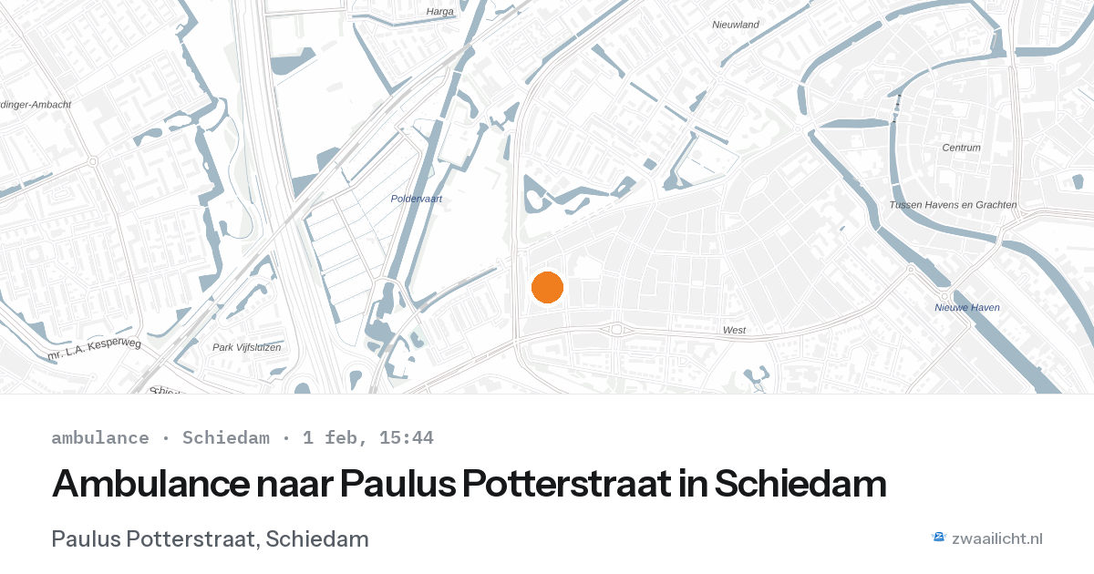 Ambulance naar Paulus Potterstraat in Schiedam — 1 feb 2026